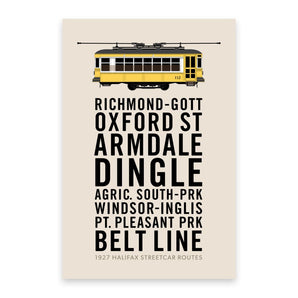 Halifax Streetcar Route Names Postcard By Inkwell Originals