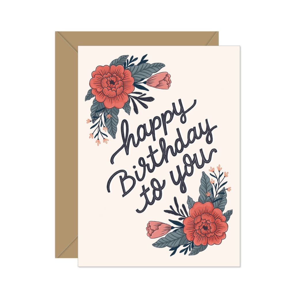 Happy Birthday Corner Floral Card By Hello Sweetie Design