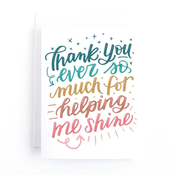 Helping Me Shine Thanks Card By Pedaller Designs