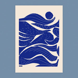 Into The Waves Screen Printed Tea Towel By Kautzi