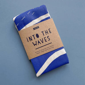 Into The Waves Screen Printed Tea Towel By Kautzi