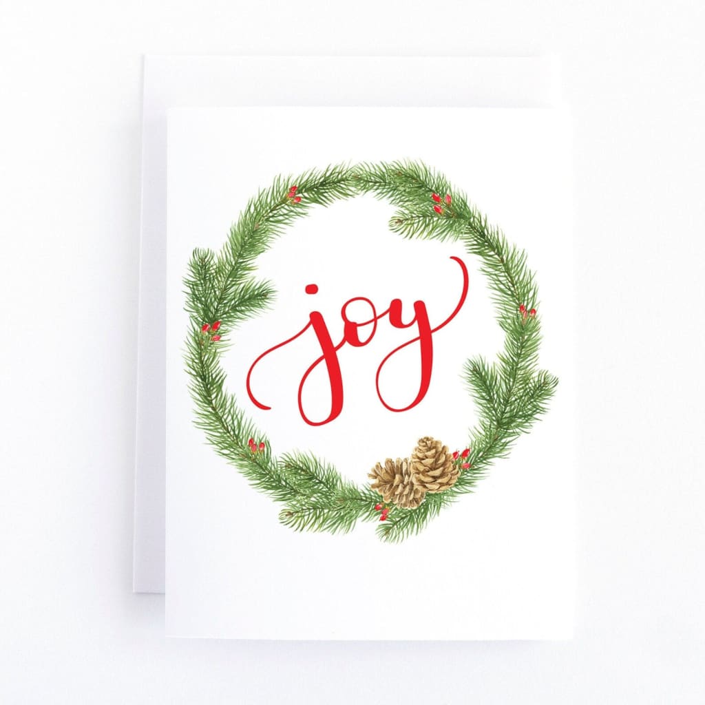 Joy Wreath Card By Pedaller Designs