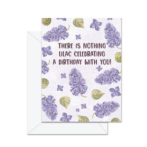 Lilac Celebrating Birthday Card By Jaybee Design