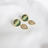 Little Leaf Embroidered Dangle Earrings By Aura Terra Jewels