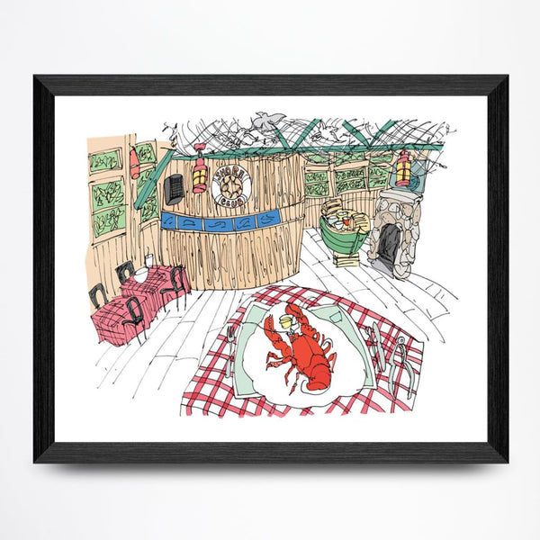 Lobsters at the Shore Club 11x8.5 Print By Emma FitzGerald