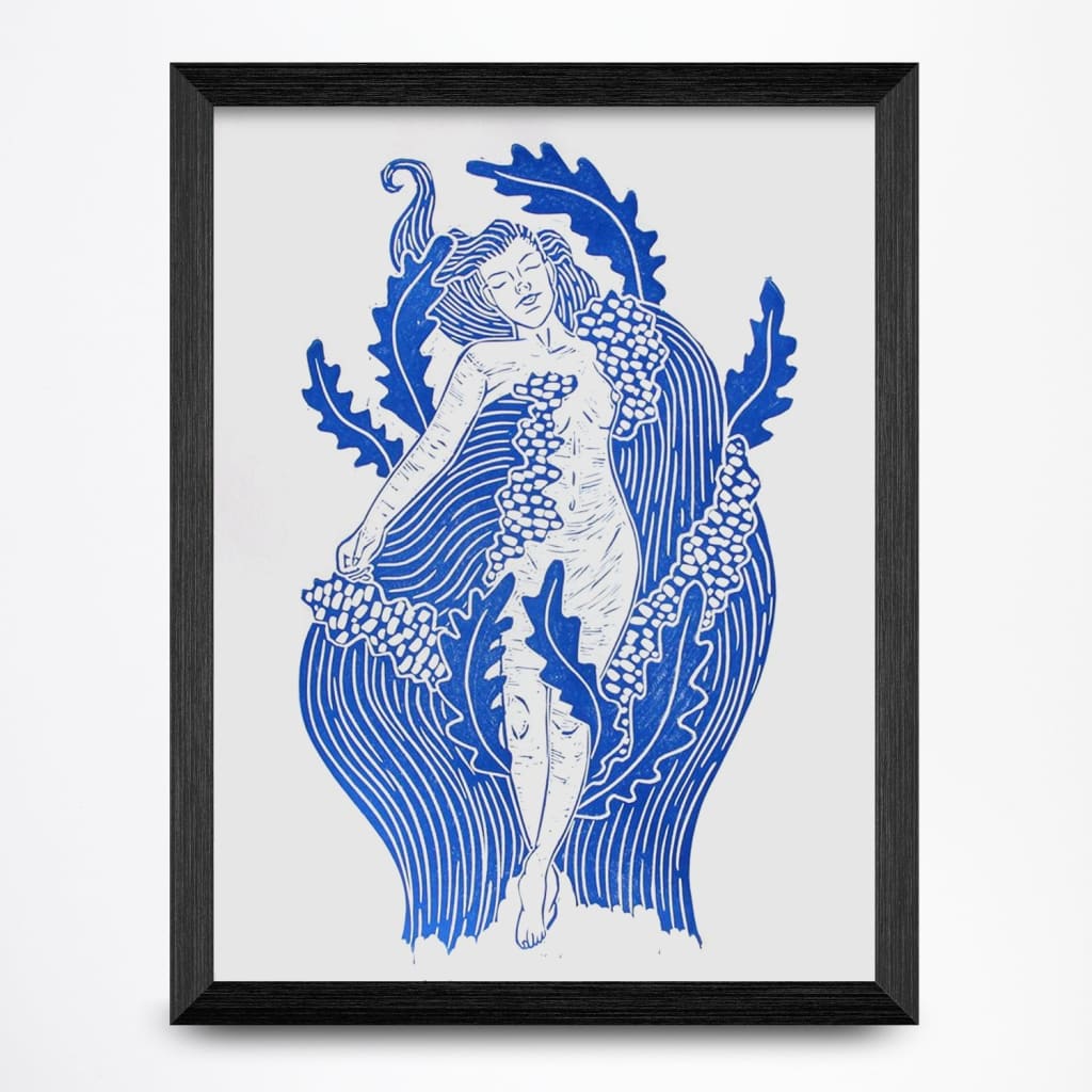 Mermaid in Seaweed 8.5x11 Print By Fine Art Erin
