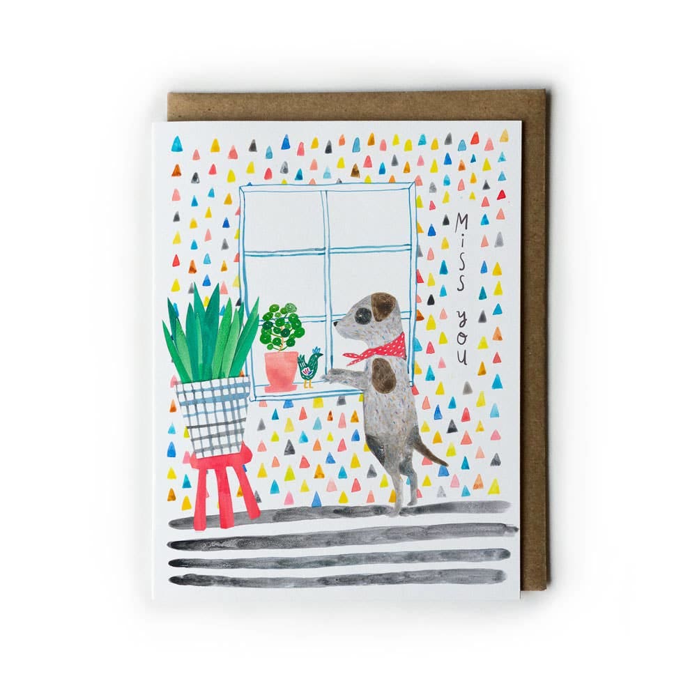 Miss You Dog Card By Honeyberry Studios