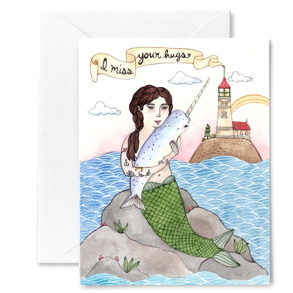 Miss Your Hugs Narwhal Card By Little Canoe