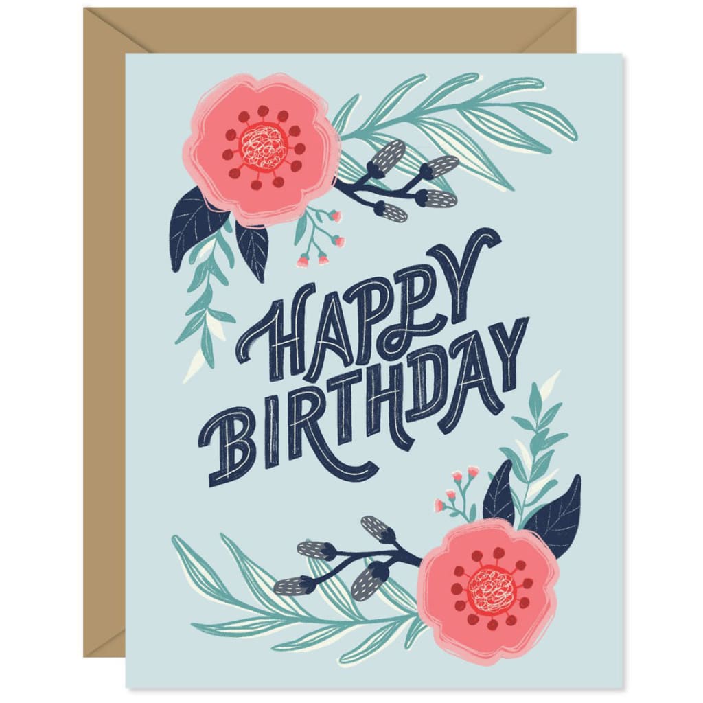 Modern Floral Birthday Card By Hello Sweetie Design