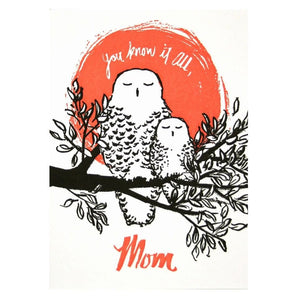Mom Owl Card By Smudge Ink