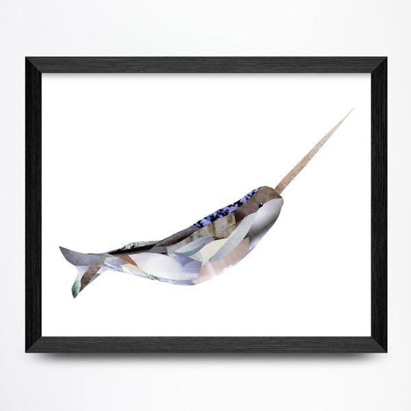 Narwhal Collage 11x8.5 Print By A. K. Doak