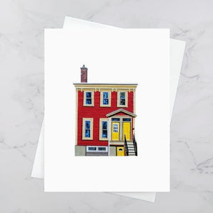 North Park House Collage Card - Red By Andrea Crouse Paper