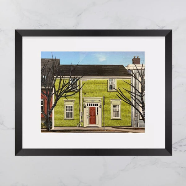 North Park Lime Green House Collage 8x10 Print By Andrea