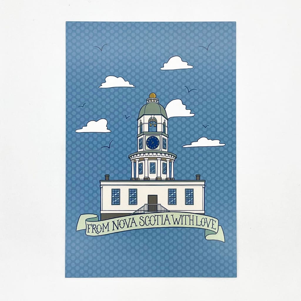 Nova Scotia Town Clock Postcard By Carabara Designs