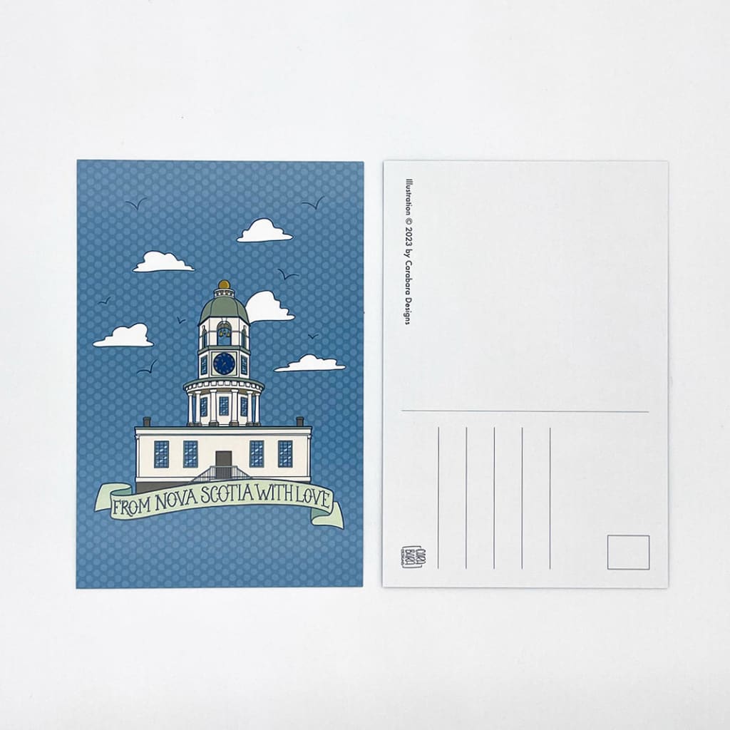 Nova Scotia Town Clock Postcard By Carabara Designs