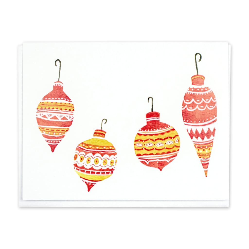 Red Ornaments Card By Little Foible
