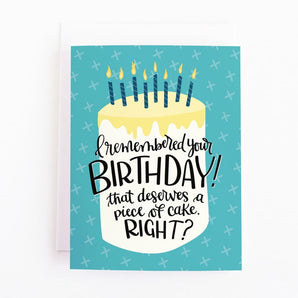 Remembered Your Birthday Card By Pedaller Designs