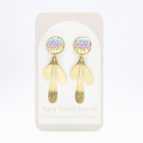 Retro Embroidered Dangle Earrings By Aura Terra Jewels
