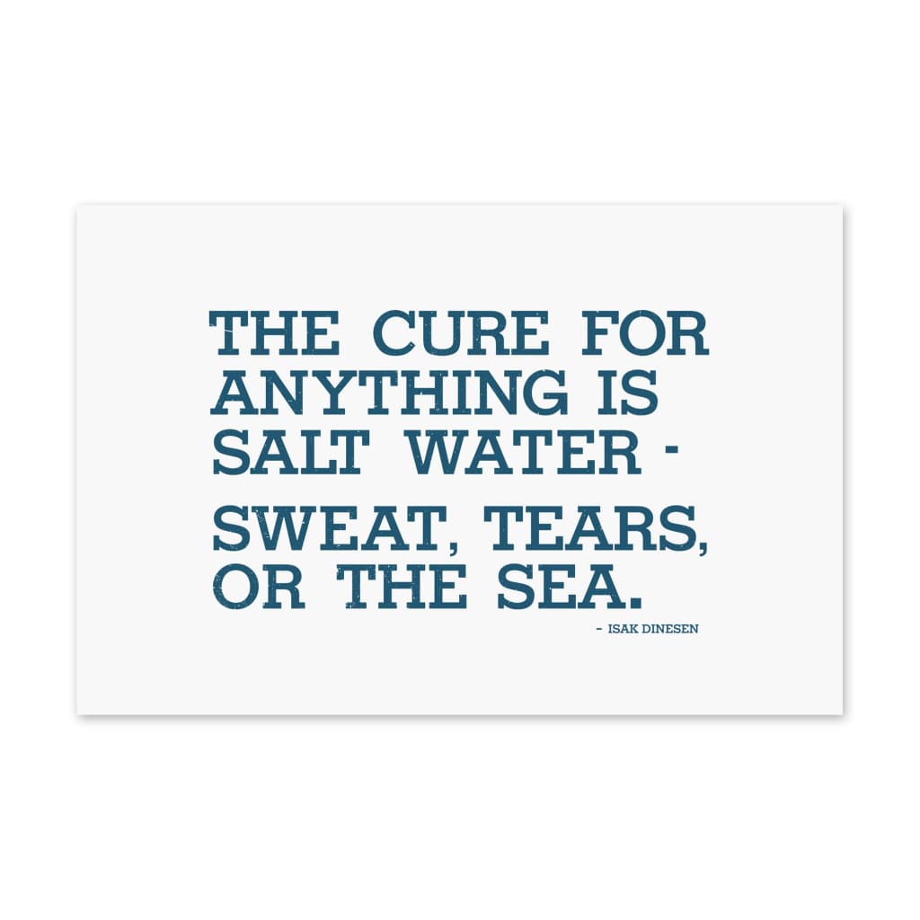 Salt Water Quote Postcard By Inkwell Originals