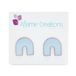 Short Arch Stud Earrings (various colours) By Aflame