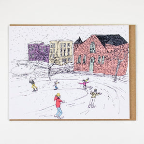 Skating At The Oval Card By Emma FitzGerald Art & Design