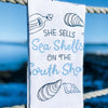 South Shore Sea Shell Tea Towel By The Far Away Shop