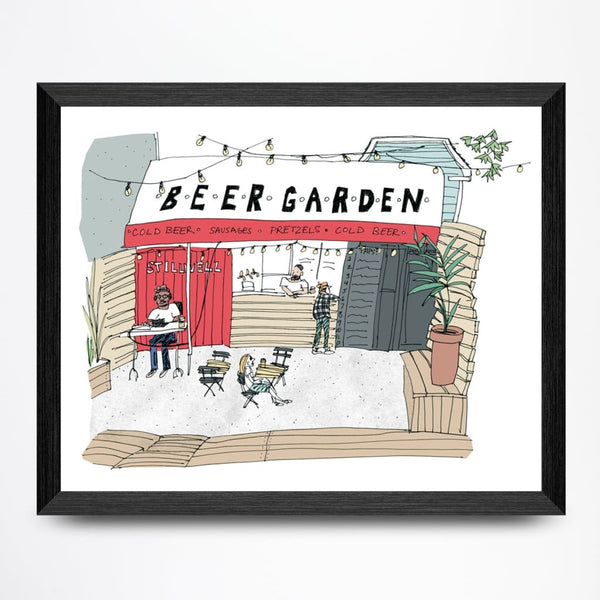 Stillwell Beer Garden 11x8.5 Print By Emma FitzGerald Art &