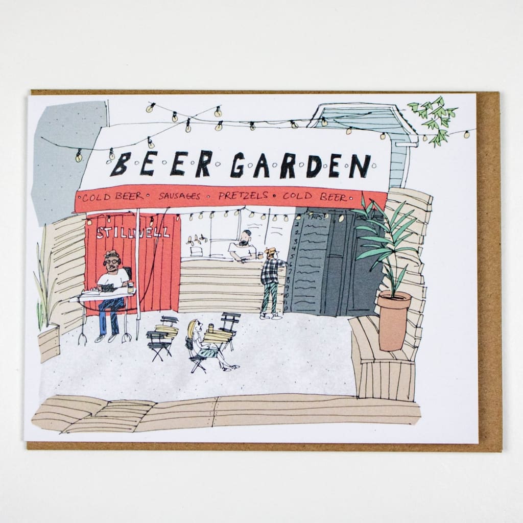 Stillwell Beer Garden Card By Emma FitzGerald Art & Design