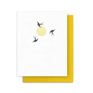 Swallows & Sun Card By Arquoise Press