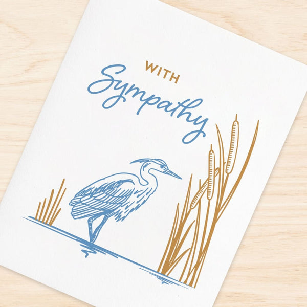 Sympathy Heron Card By Inkwell Originals
