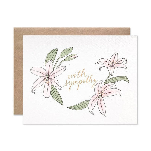 Sympathy Lilies Foil Card By Hartland Cards