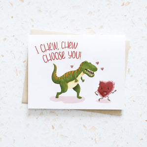 T-Rex Heart Card By Hop & Flop