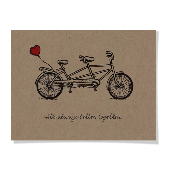 Tandem Bike Love Card By Design Corner