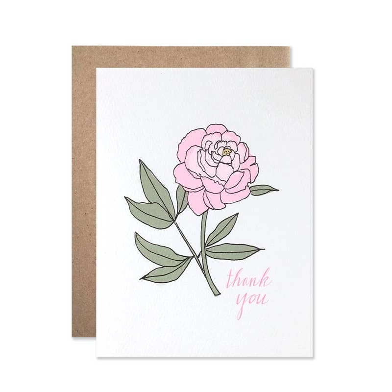 Thank You Peony Card By Hartland Cards
