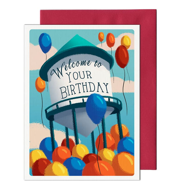 Water Tower Birthday Card By Pencil Empire