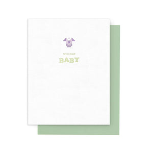 Welcome Baby Onesie Arquoise Card By Press