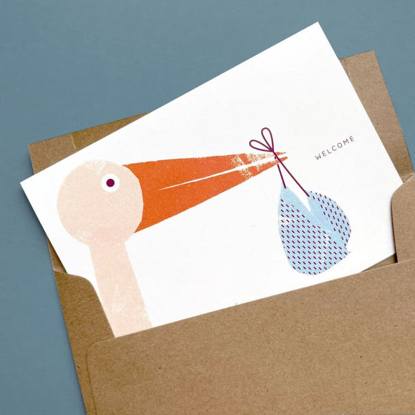 Welcome Stork Card By Kautzi