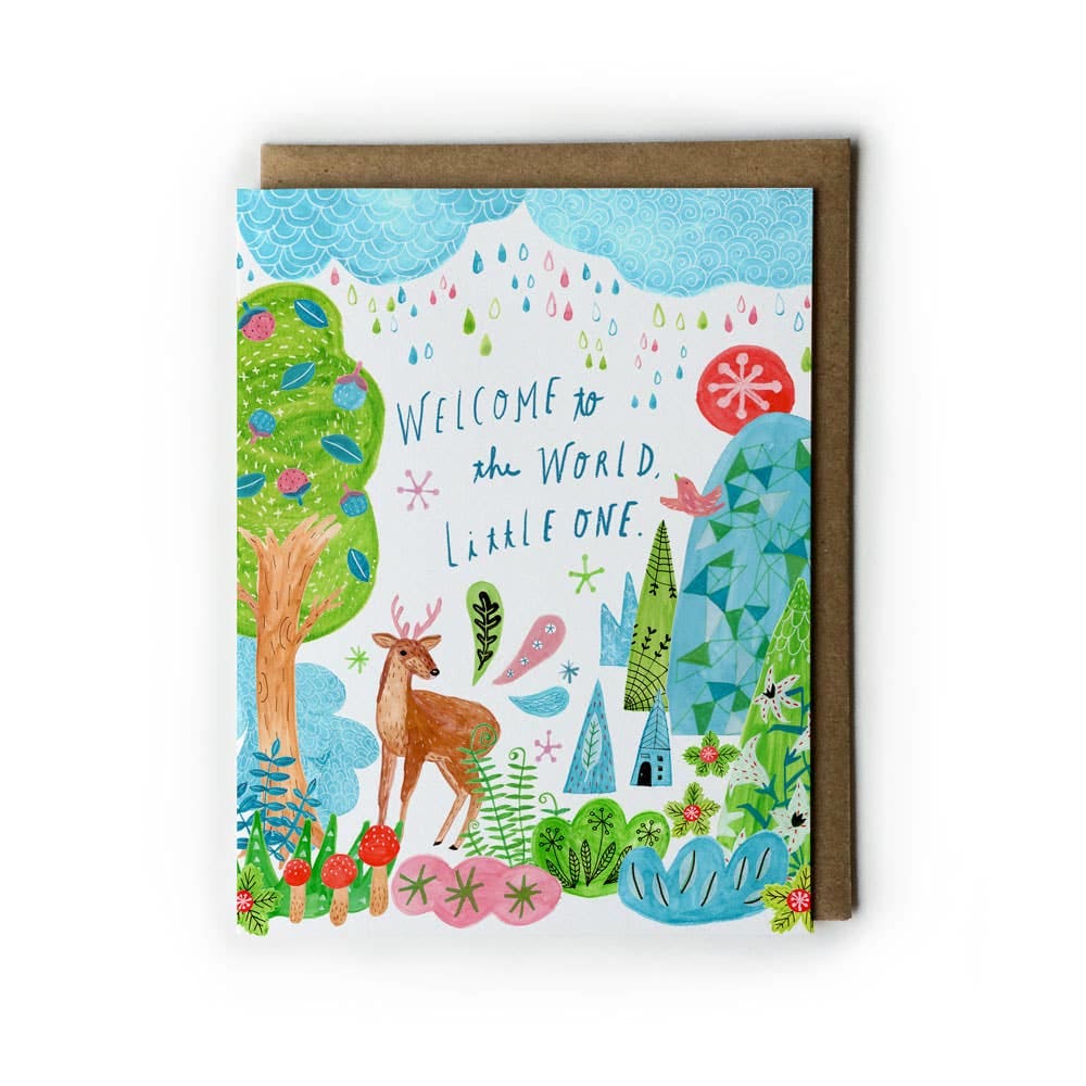 Welcome to the World Baby Card By Honeyberry Studios