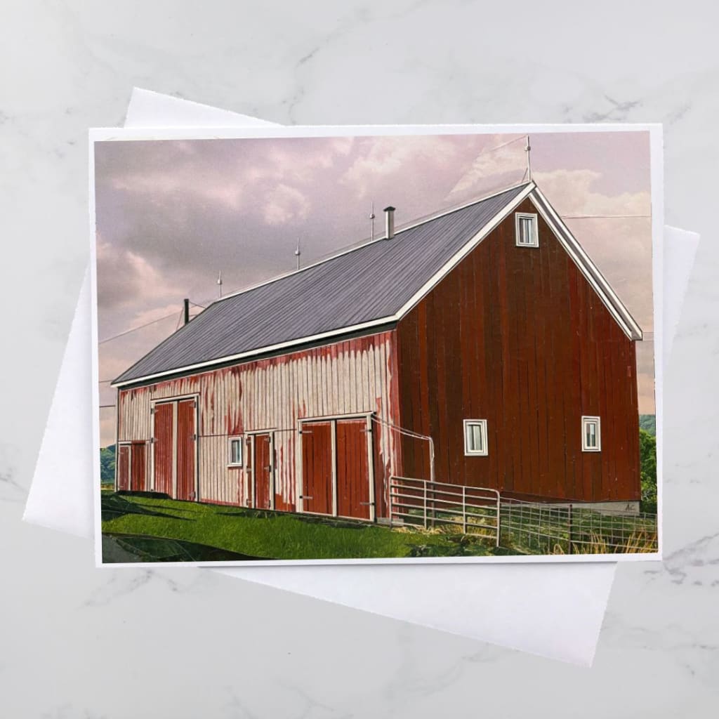 West Northfield Barn Collage Card By Andrea Crouse Paper