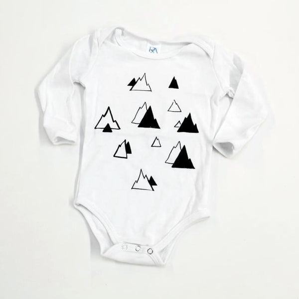 White Mountain Long Sleeve Onesie By Poison Pear