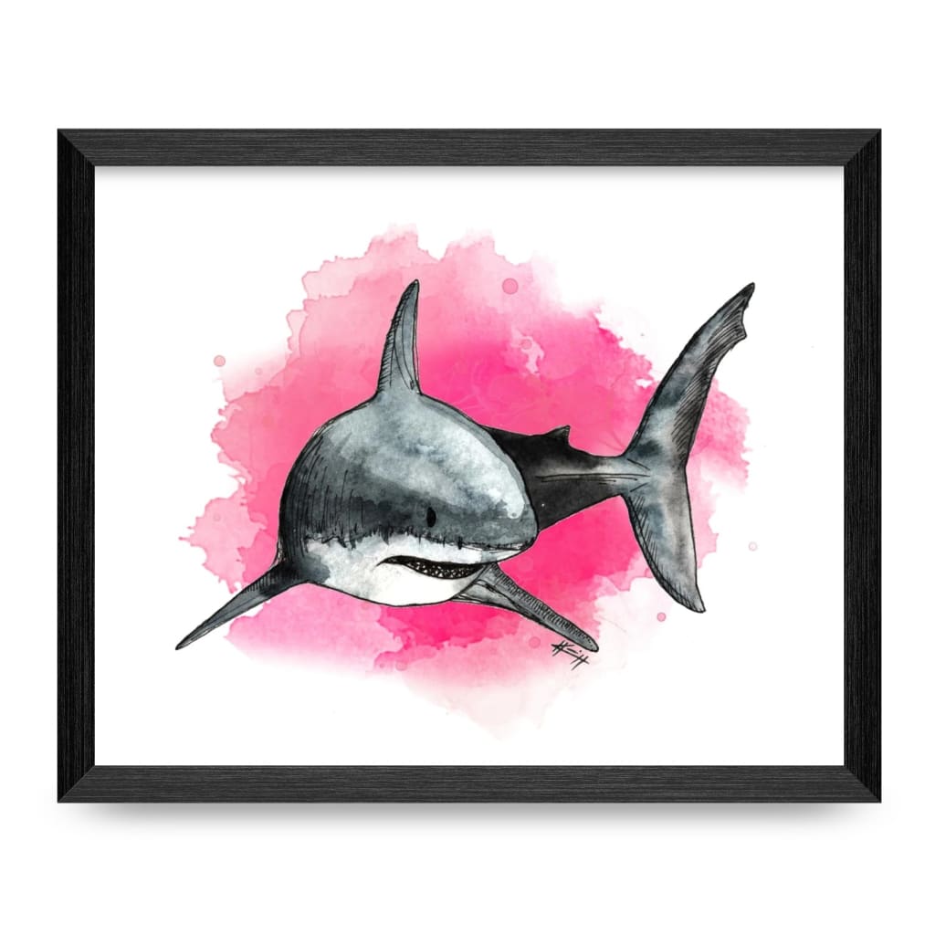 White Shark 8x10 Print By Nereid Art