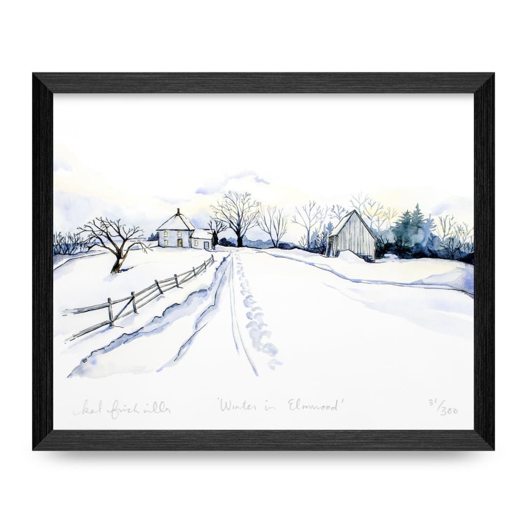 Winter In Elmwood 8x10 Print By Kat Frick Miller Art