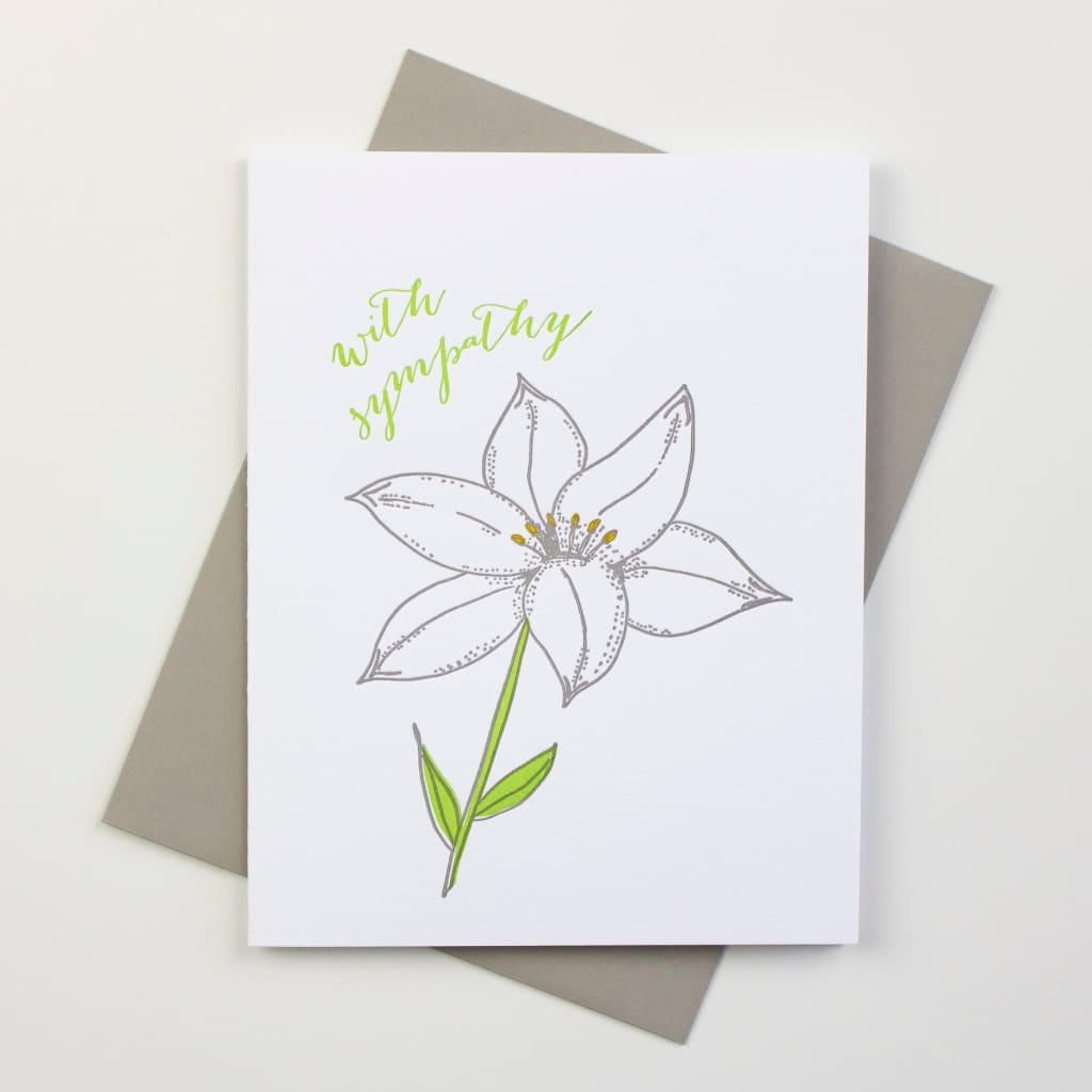 With Sympathy Lily Card By Inkwell Originals